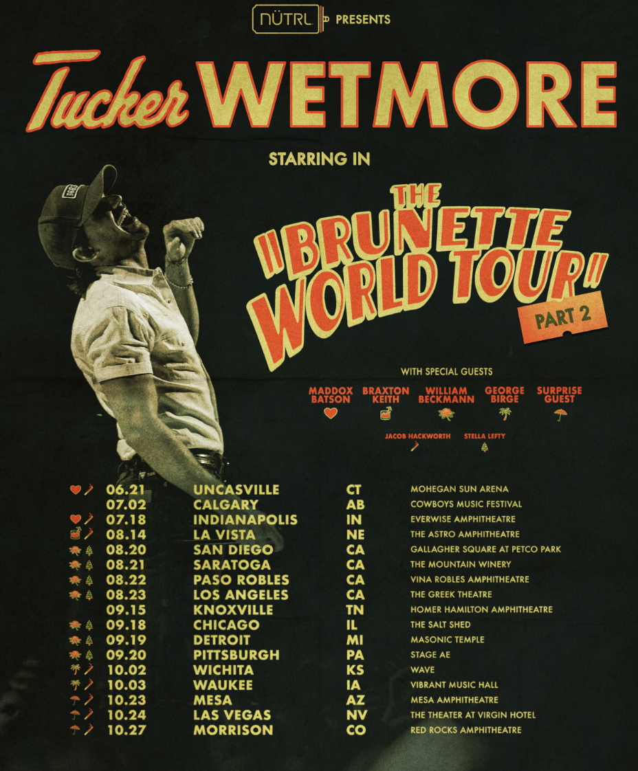 Tucker Wetmore live tour poster 2026–2027